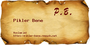 Pikler Bene névjegykártya